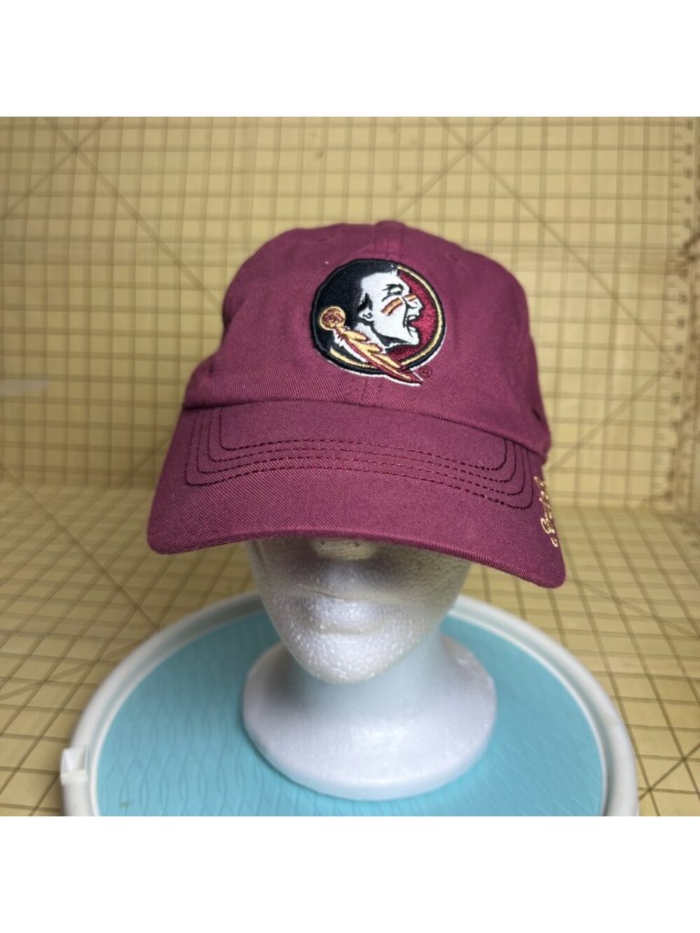 FSU Seminoles Adjustable Maroon Baseball Cap With Embroidered Logo By Top Of The